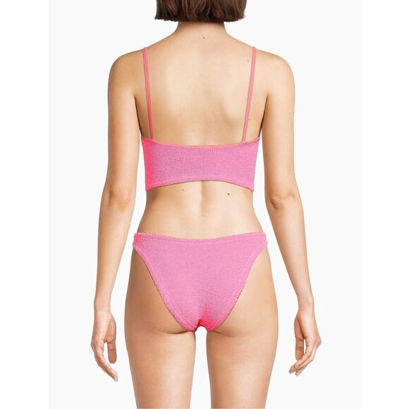 Hunza G Crinkle-Effect Scoopneck Bikini in Bubblegum One Size $240 - Picture 4 of 7